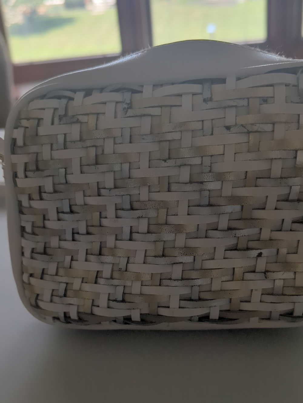 White Woven Crossbody Bag - Women